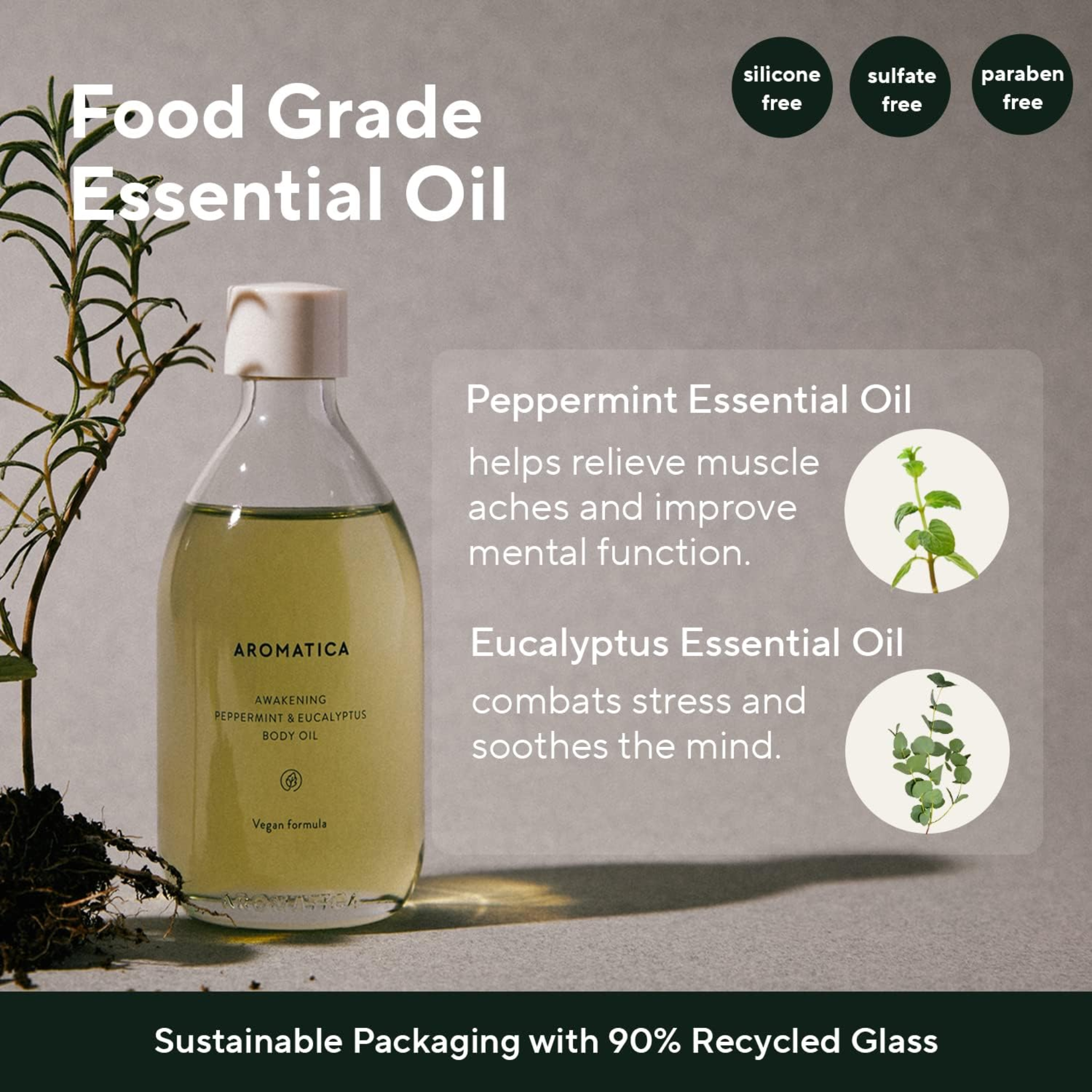Awakening Body Oil Peppermint & Eucalyptus | Aceite corporal de menta y eucalipto