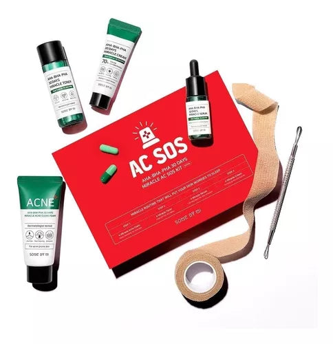 AHA BHA PHA 30 Days Miracle AC SOS Kit 4pzas | Kit Anti Acne - The Happy Face Co.